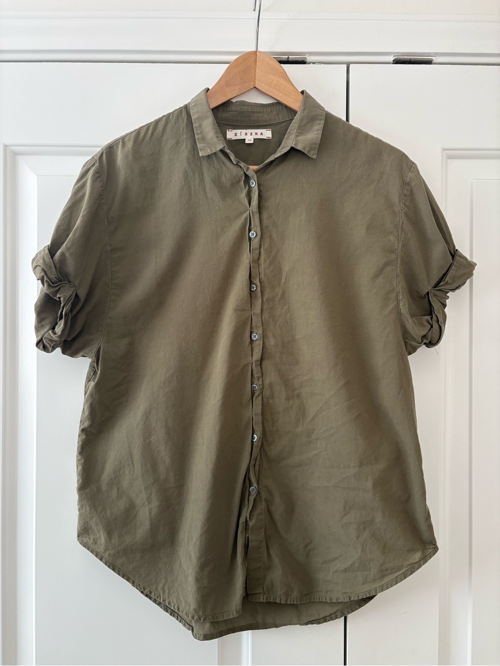 Xirena Olive Green Button-Down Shirt - Size XS